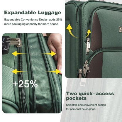 4 Piece Set Softshell Luggage