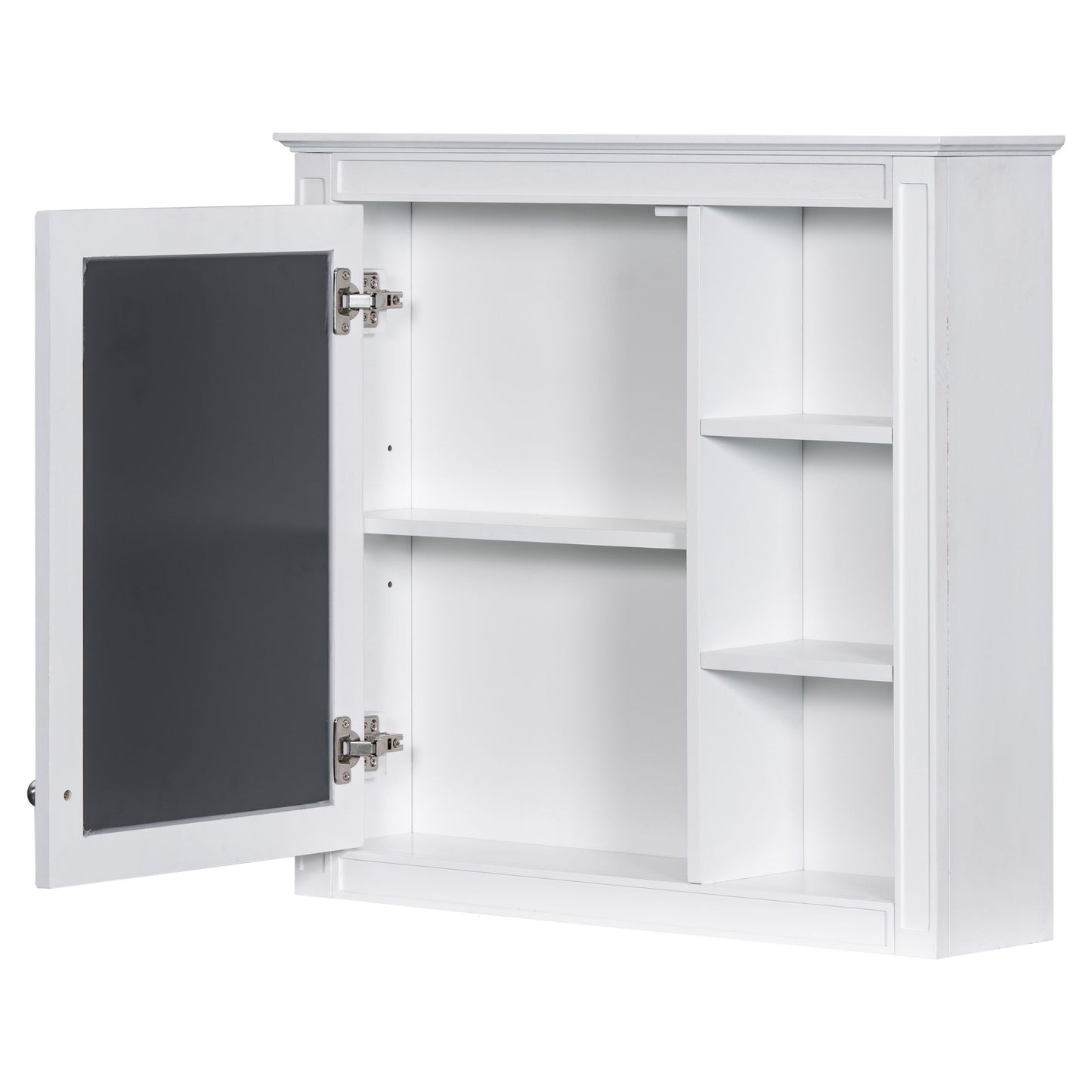 Bathroom Vanity With Top Sink, 2 Doors And 3 Drawers, Freestanding Set With Mirror Cabinet