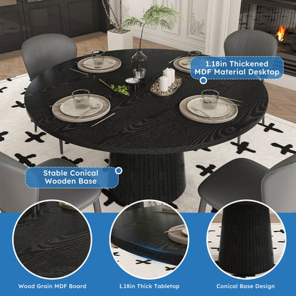 Round Dining Table With Strip Base