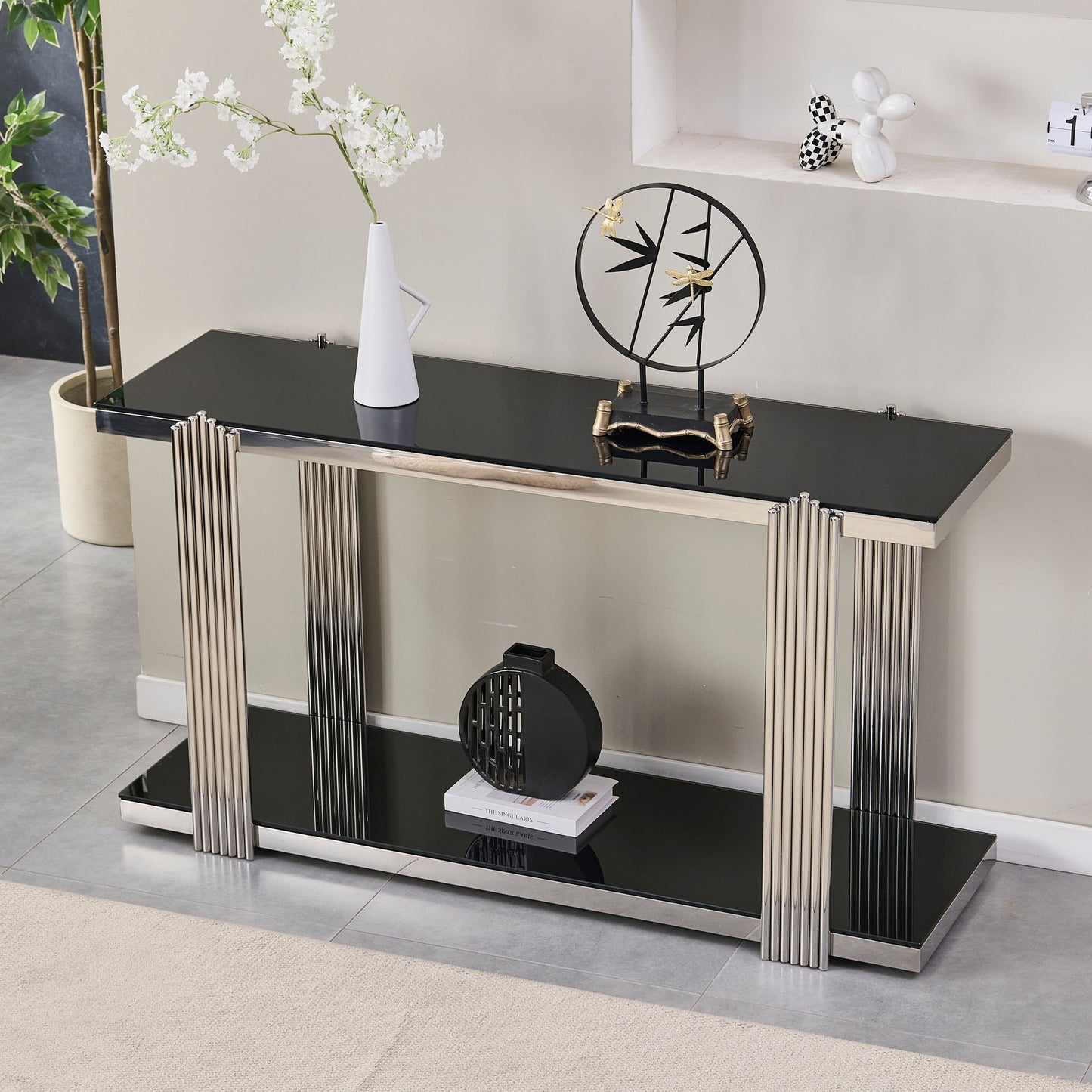 Console Table With Double Tier Storage