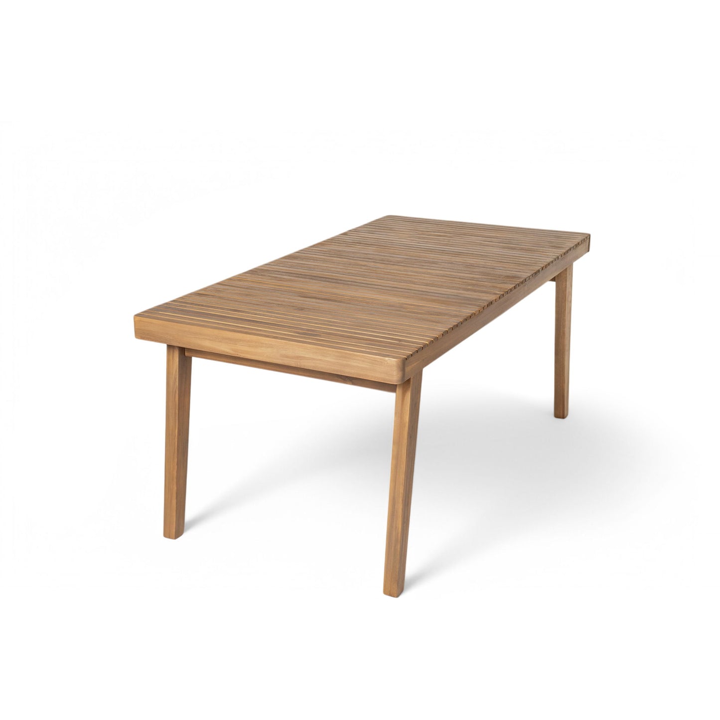 Outdoor Dining Table With Slatted Top, Ideal For Patio