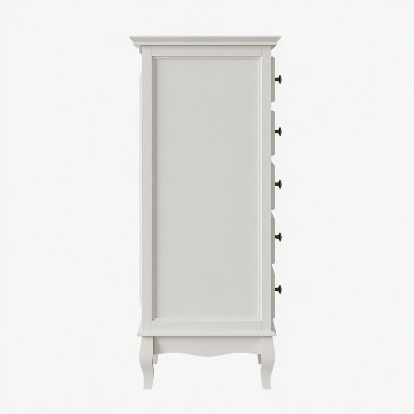 5 Drawer Tall Wide Chest Of Drawers - White