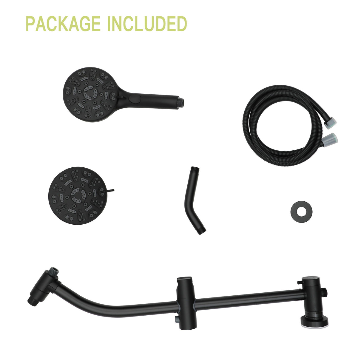 Multi Function Dual Shower Head System With 4.7" Rain Showerhead, 8 Function Hand Shower, Adjustable Slide Bar
