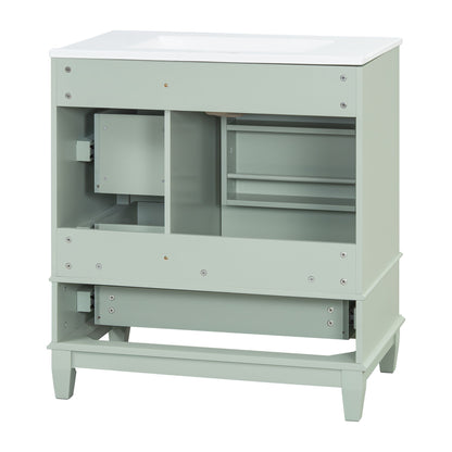 Freestanding Bathroom Vanity With Sink, Soft Close Door, 3 Drawers