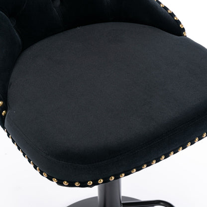 Swivel Barstools Adjusatble Seat Height, Modern Upholstered Bar Stools With Backs Comfortable Tufted For Home Pub And Kitchen Island (Set of 2)