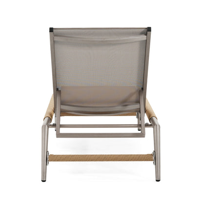Hargrove - Outdoor Patio Aluminum Chaise Lounge (Set of 2) - Natural / Silver