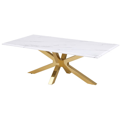 Maciel - Coffee Table With Accents - White Marble