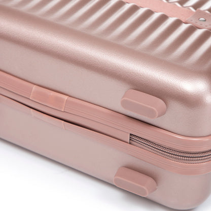 Luggage Set With Cosmetic Case, Combination Lock, Front Opening Design