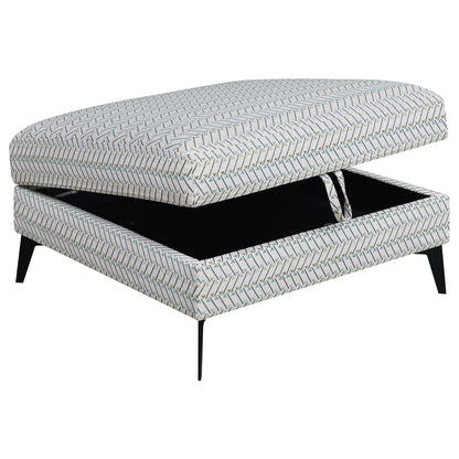 Harrison - Upholstered Storage Ottoman - Gray / Black