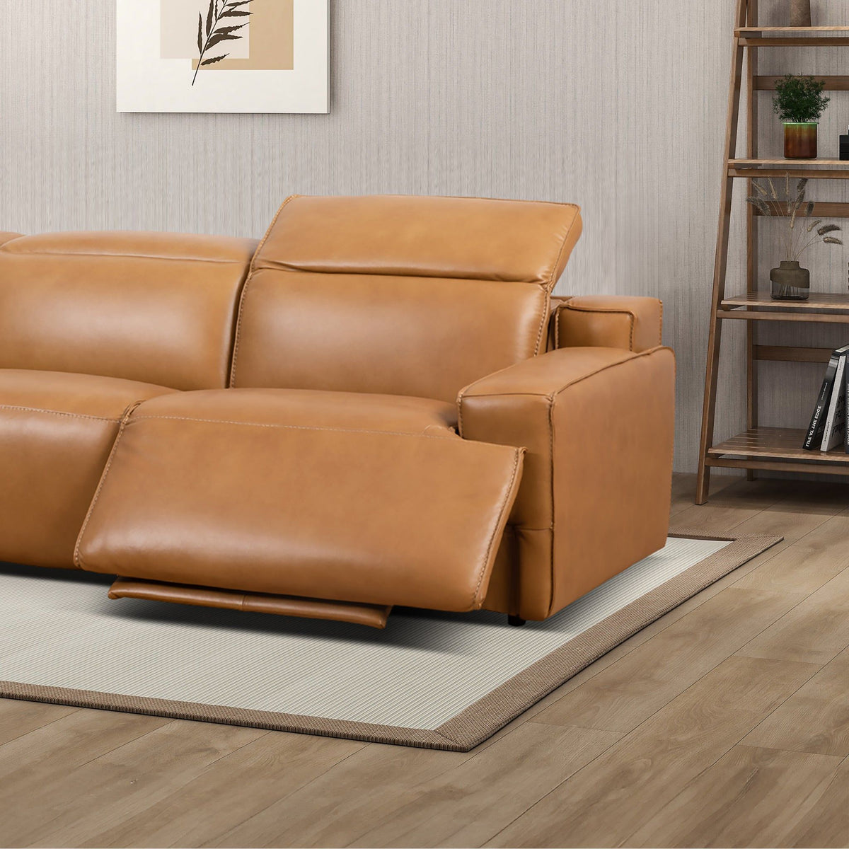 Urbana - Triple Power Recliner Sofa - Tan