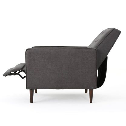 Macedonia - Button Tufted Fabric Recliner - Slate