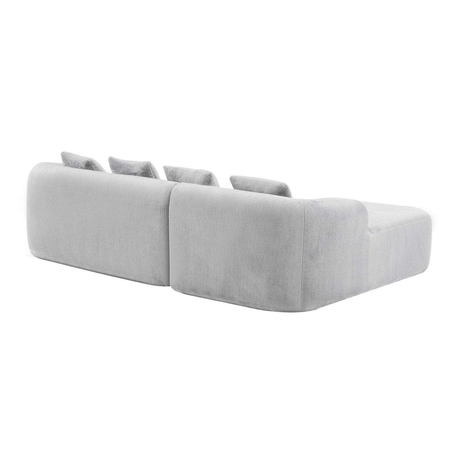 Modular L-Shape Sectional Sofa With Curved Chaise