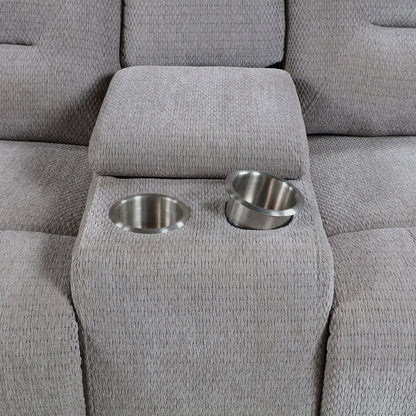 Sebring - 2 Piece Upholstered Reclining Sofa Set With Manual Recline - Gray