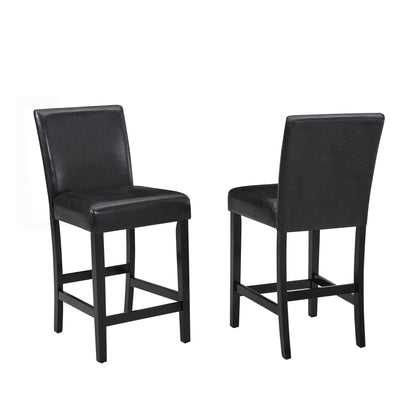 Modern 5 Piece Counter Height Dining Set With Tufted Nail Head Chairs