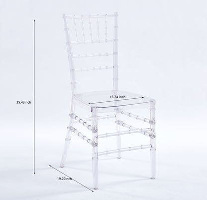 Welding Chair, Dining Chair, Plastic Seat (Set of 4) - Transparent