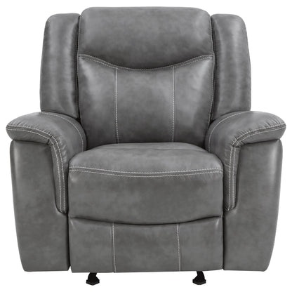 Encino - Upholstered Padded Arm Glider Recliner - Gray