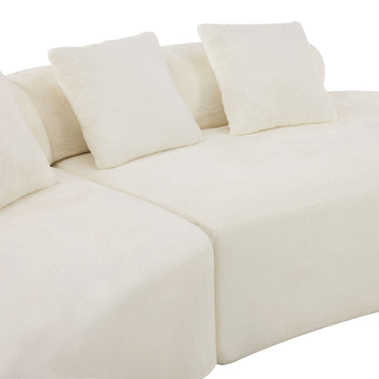Modern Curved Sofa With Pillows