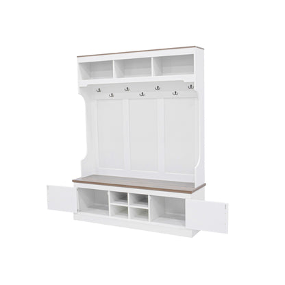 Farmhouse Hall Tree With Bench And Shoe Storage