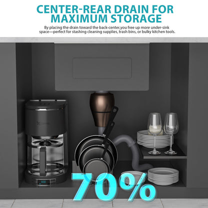 Drop-In Kitchen Sink With Pull-Out Faucet And Soap Dispenser