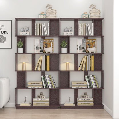 Modern 5 Tier Open Storage Bookcase