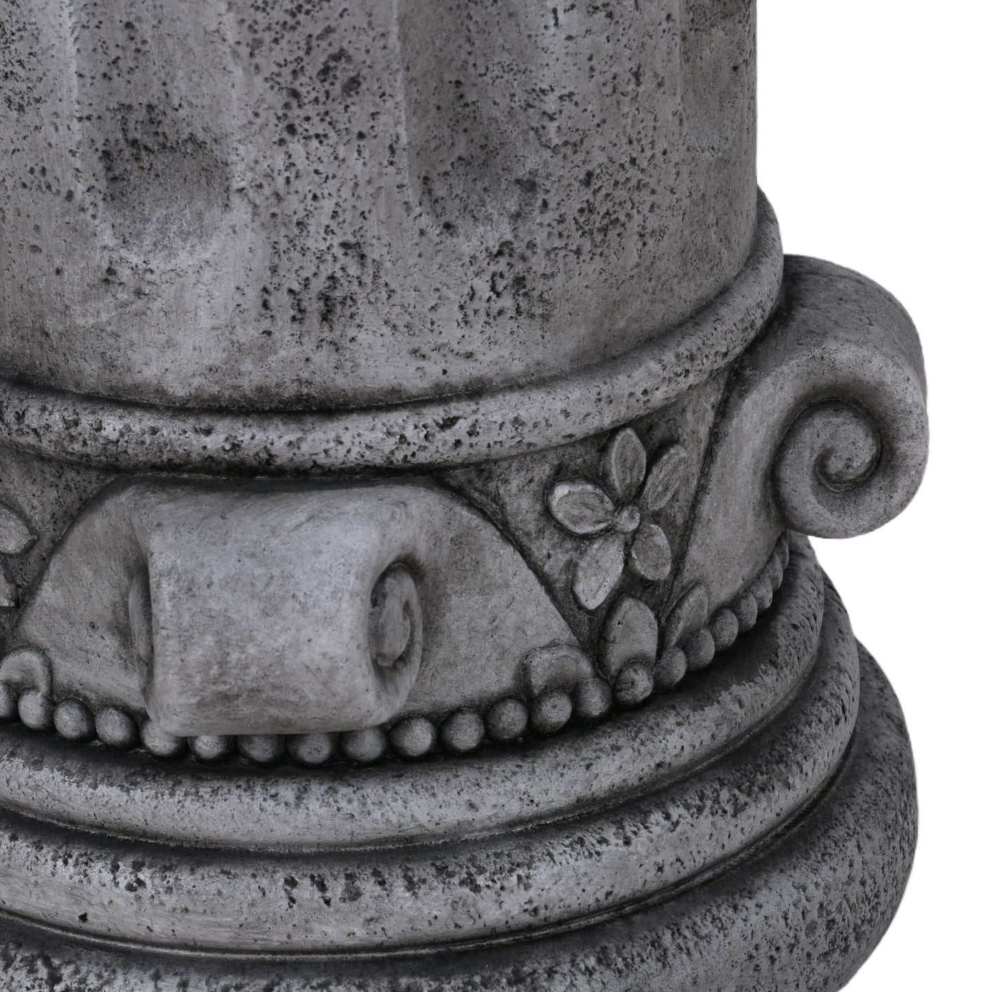 Outdoor End Table, Round Side Table For Patio And Garden - Antique Gray