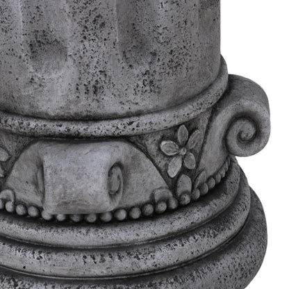 Outdoor End Table, Round Side Table For Patio And Garden - Antique Gray