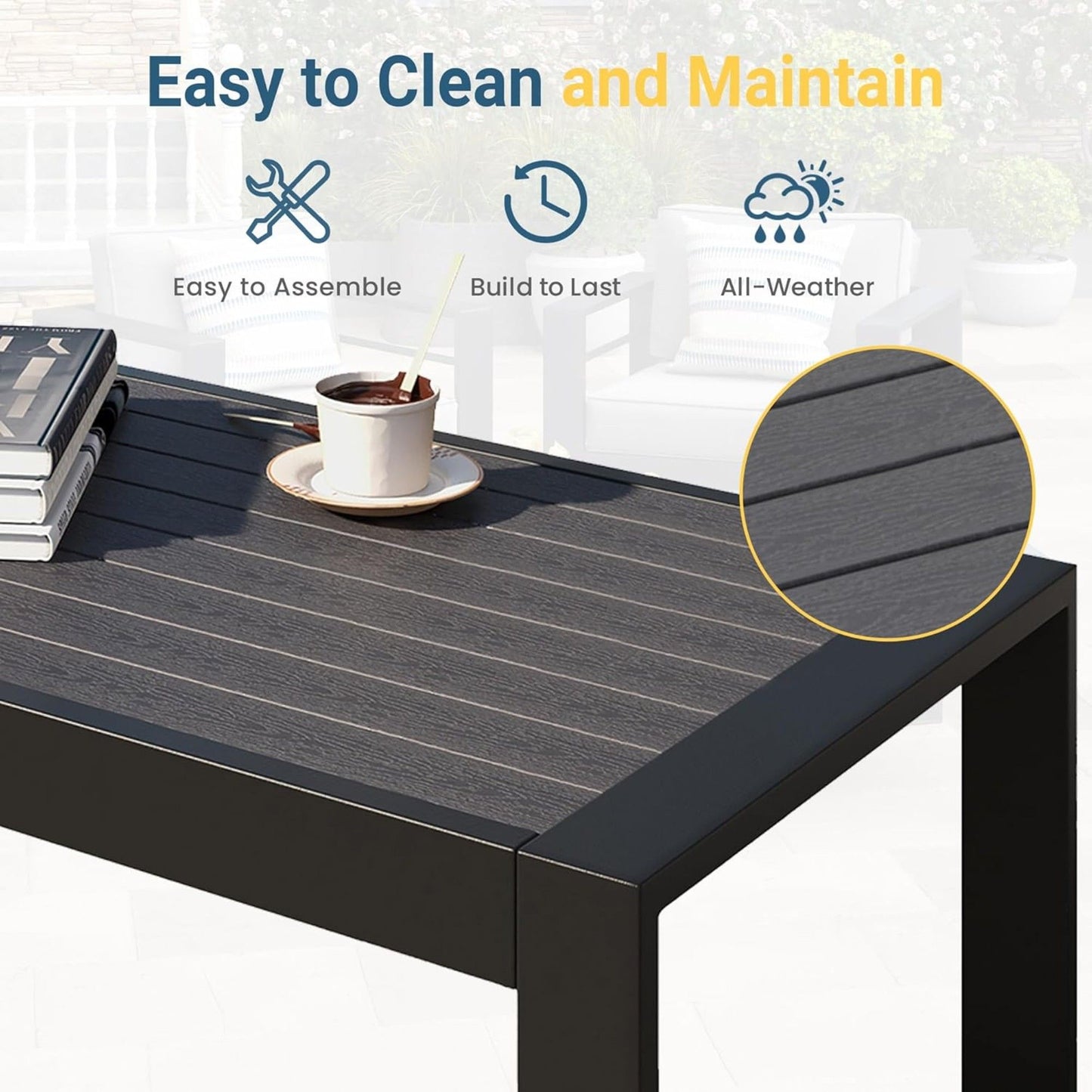 Modern Rectangle Outdoor Coffee Table