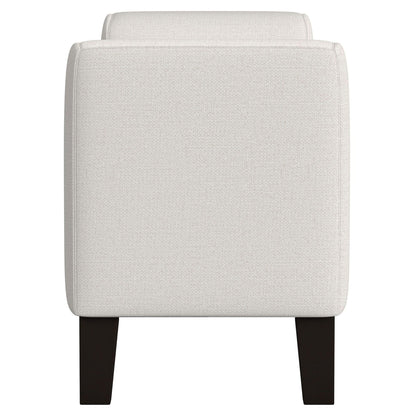 Hollis - Upholstered Accent Bench With Armrests Seating - Vanilla White