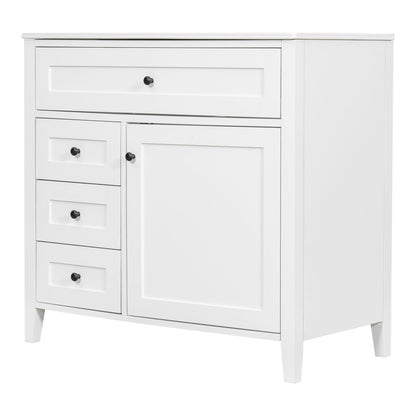 Bathroom Vanity With Sink, 3 Drawers & Cabinet With Adjustable Shelves