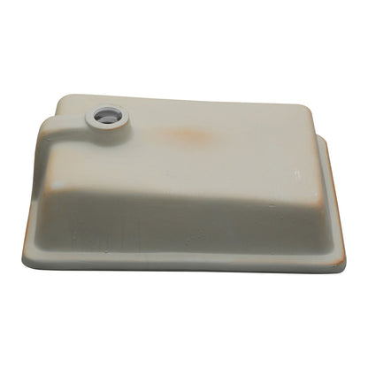 Vertical Undermount Bathroom Sink With Overflow - White