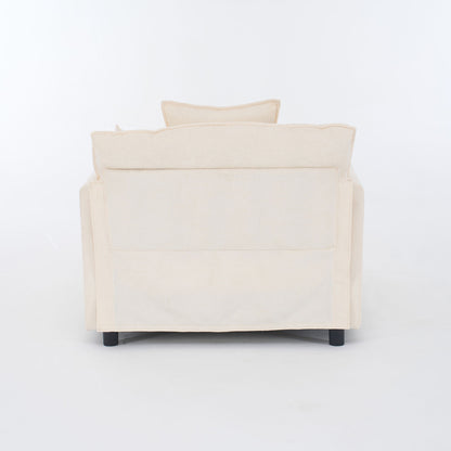 Accent Chair With Ottoman - Beige