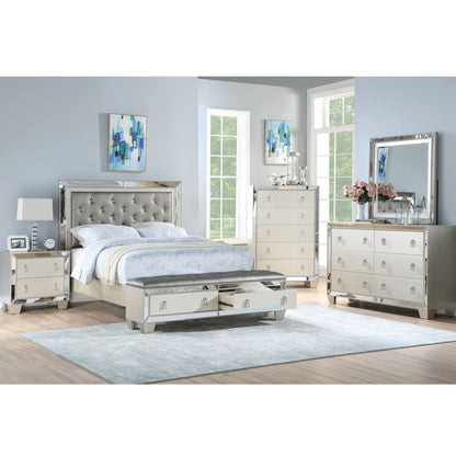 5 Drawer Chest Bedroom Furniture - Silver