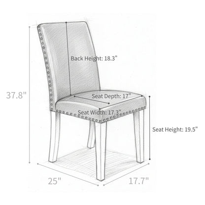 Upholstered Dining Chair With High Back Design (Set of 2)