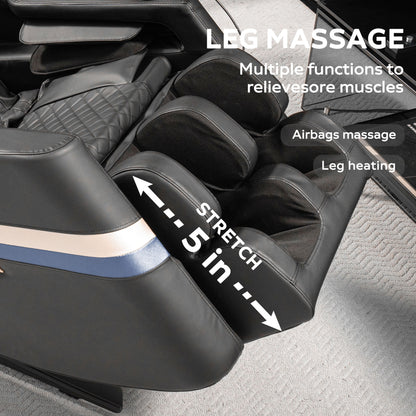 Massage Chair Recliner, Zero Gravity & Full Body Air Pressure - Black