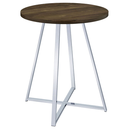 Burkhart - Round Height Bistro Bar Table - Brown Oak