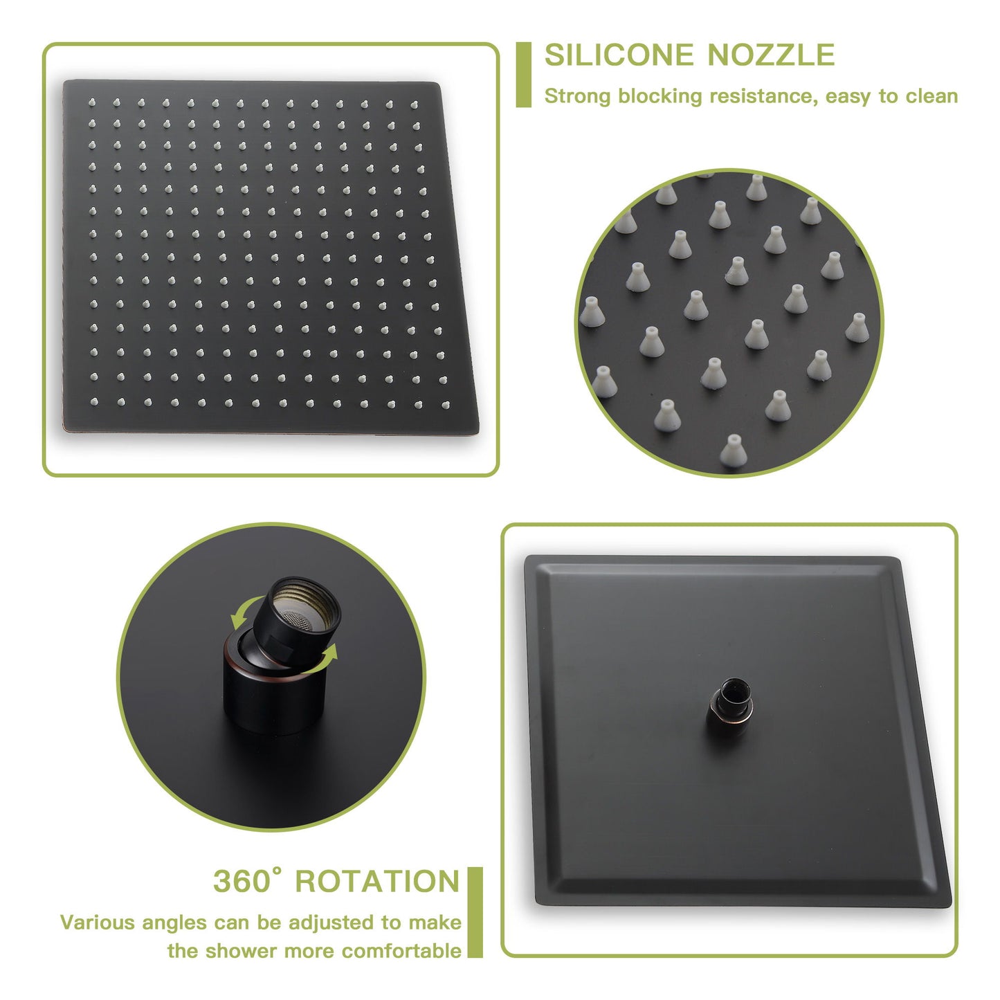 10" Wall Mounted Square Shower System With Rough In Valve