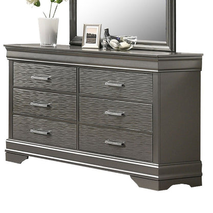 1 Piece Dresser 6 Drawers Bedroom Furniture - Gray