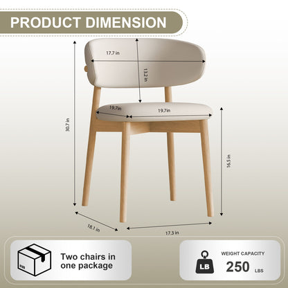 Dining Chair For Dining Room, Kitchen (Set of 2) - White