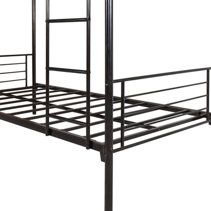 Space Saving Bunk Bed With Metal Frame And Ladder