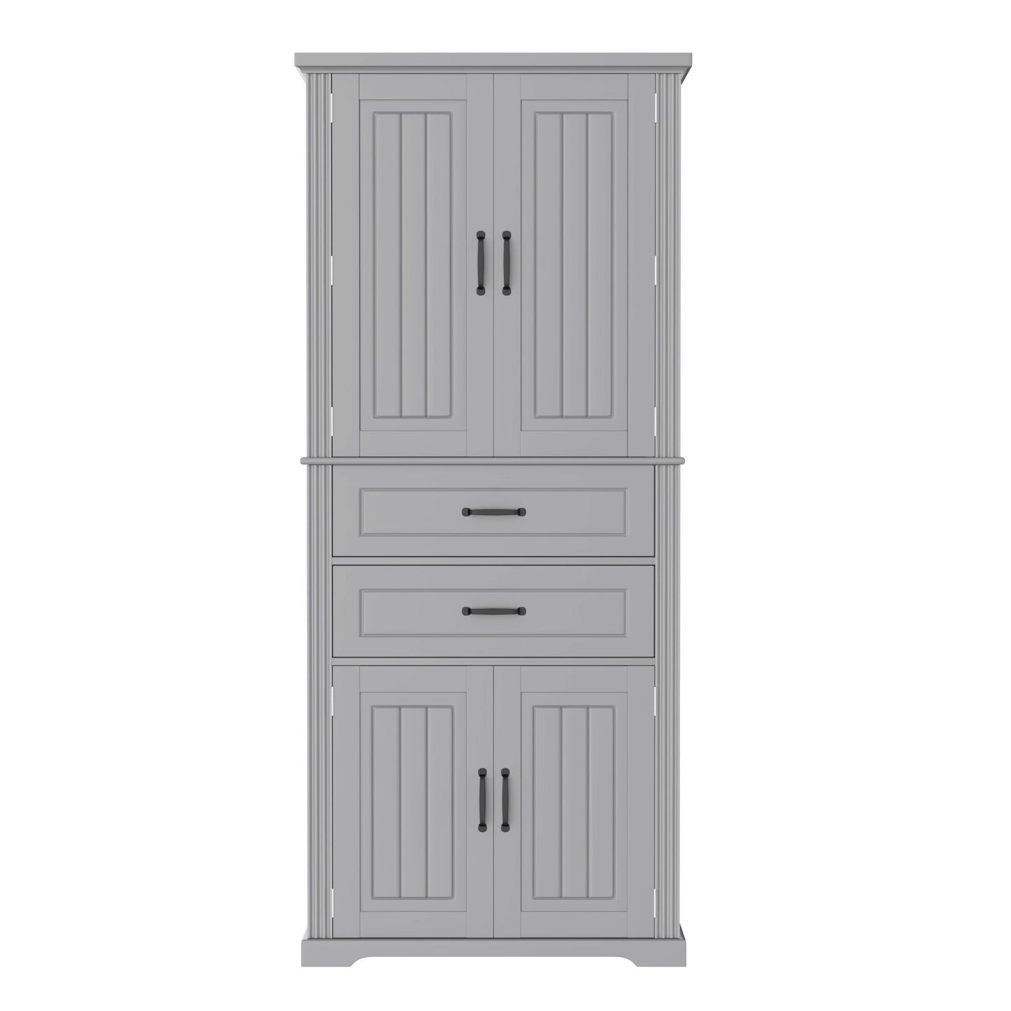 Multi Functional Storage Cabinet With Adjustable Shelves, 2 Drawers, Door Shelves