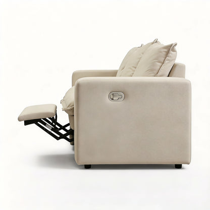 Plush Pillow Top Reclining Sofa, 3 Seat - Cream Beige