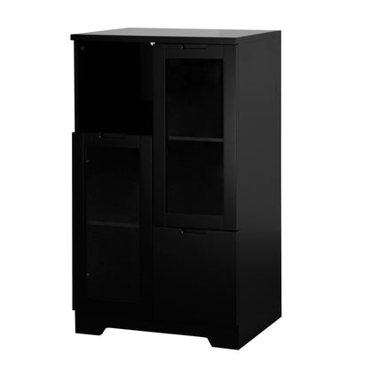 Modern Cabinet With Glass Doors And Drawer