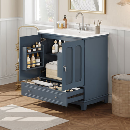Bathroom Vanity With Sink, Cabinet With Adjustable Shelf And Drawer Divider