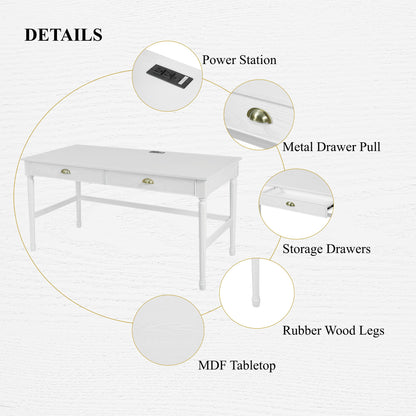 Modern Writing Desk With Drawers For Home Office