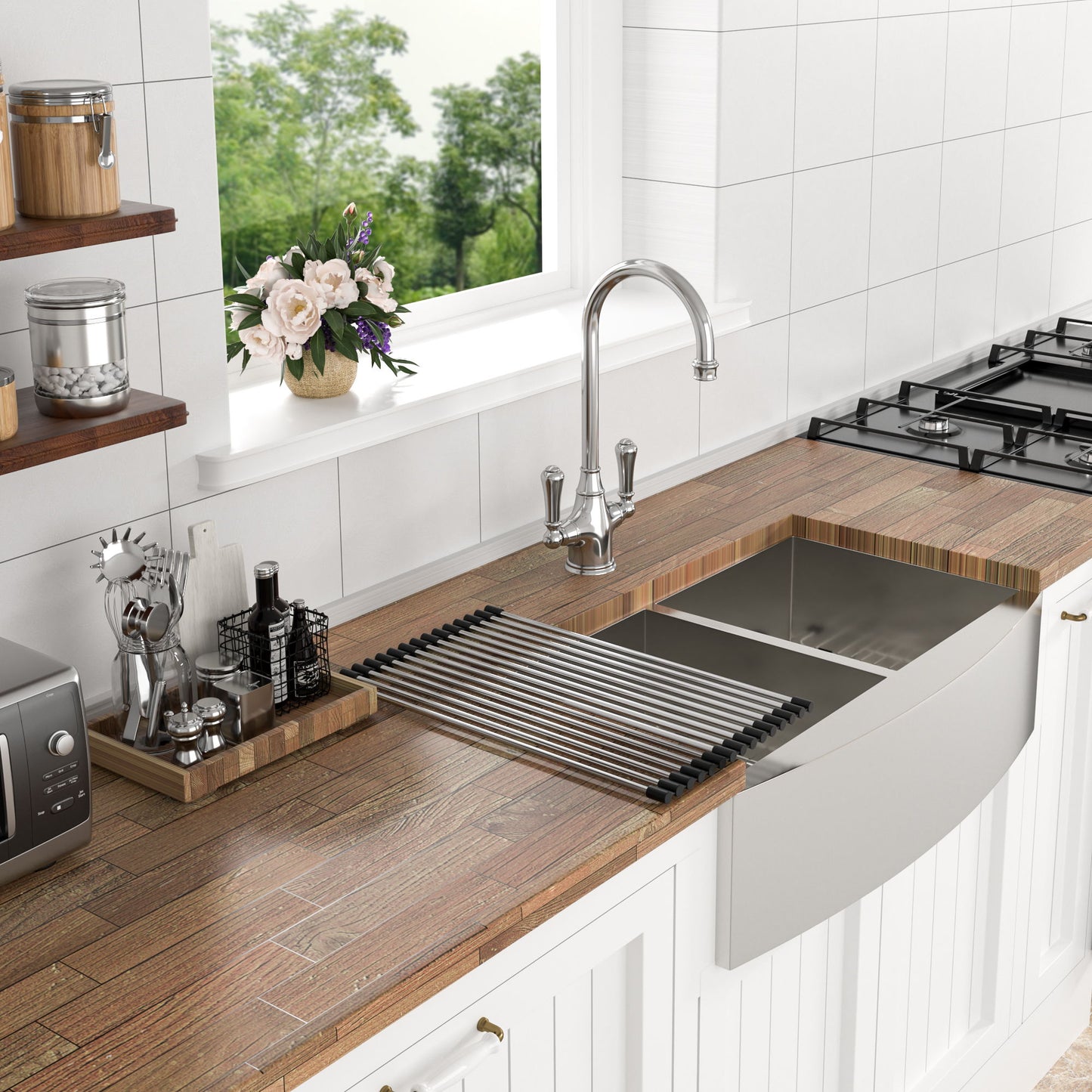 Farmhouse Double Bowl Sink With 50/50 Layout
