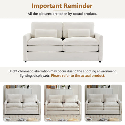 Cozy Upholstered Cushion Loveseat Sofa For Living Room