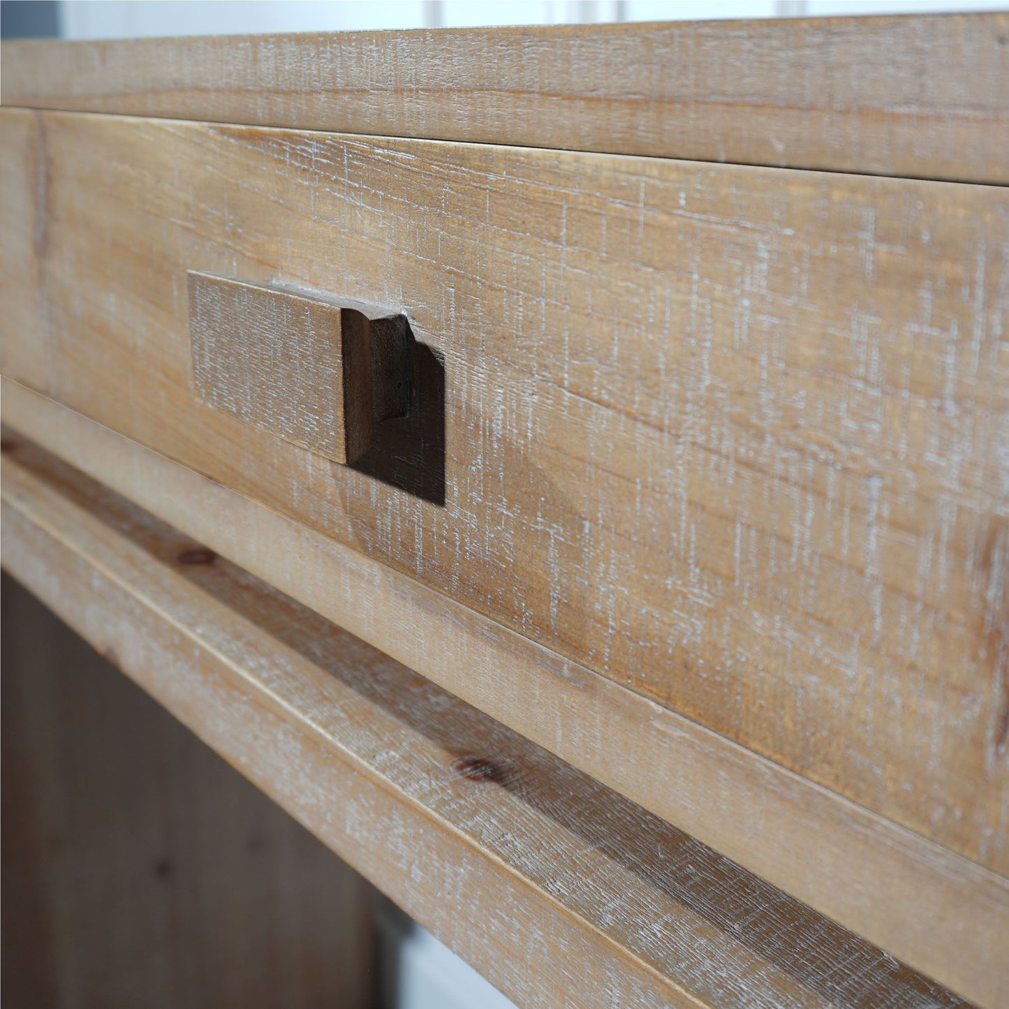 Rustic Wood Console Table With 3 Drawers Entryway Table For Hallway, Foyer, Or Office - Natural / Natural & Light Brown / Natural Wood / Natural Wood Wash / Natural / Rustic