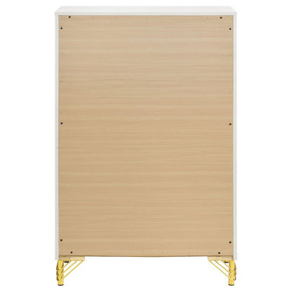 Chesney - 5 Drawer Chest With Trim - White