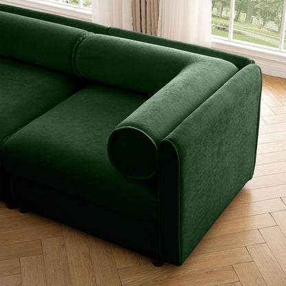 Stylish Sofa With Storage Seat And Cylindrical Backrest