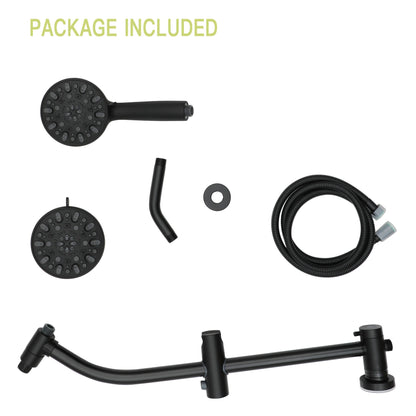 Multi Function Dual Shower Head Shower System With 4.7" Rain Showerhead, 7 Function Hand Shower, Adjustable Slide Bar